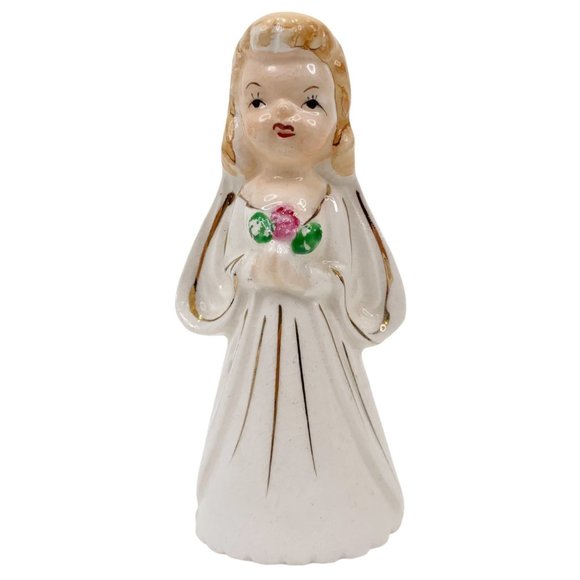 Vintage Salt Pepper Shaker Set Bride Groom Wedding Cake Topper Couple Japan MCM - Picture 5 of 13